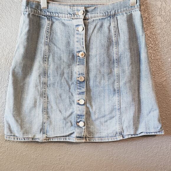 H&M Women's Y2K Style Button Down Jean Mini Skirt Size 8 - Picture 1 of 5